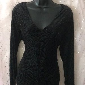 Black printed velvet Thalia Sodi